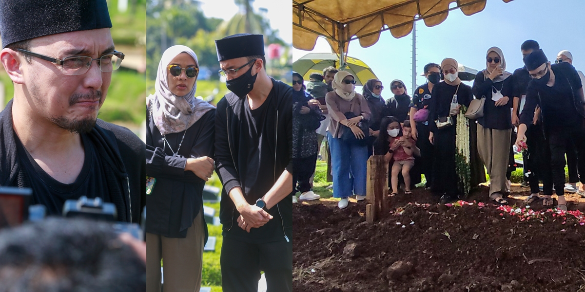 8 Photos of Dimas Aditya and Tika Bravani Sincerely Letting Go of Their Father's Departure, Unable to Hold Back Tears