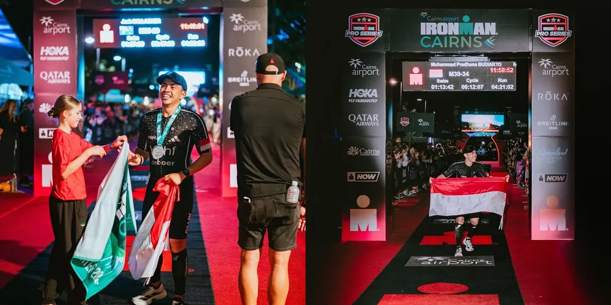 8 Photos of Ditto Percussion Successfully Completing Ironman Cairns 2025, Finishing 4 Km Swimming, 180 Km Cycling, and 42 Km Running