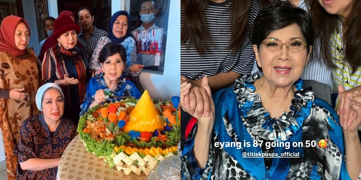 8 Portraits of Eyang Titiek Puspa's 87th Birthday, Celebrated Simply with a Tumpeng Event