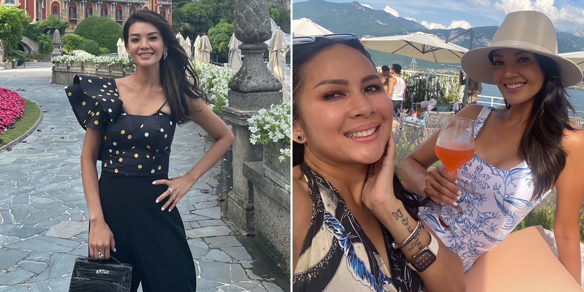 8 Portraits of Farah Quinn Radiating Hot Mama Charm During Vacation to Lake Como, Italy