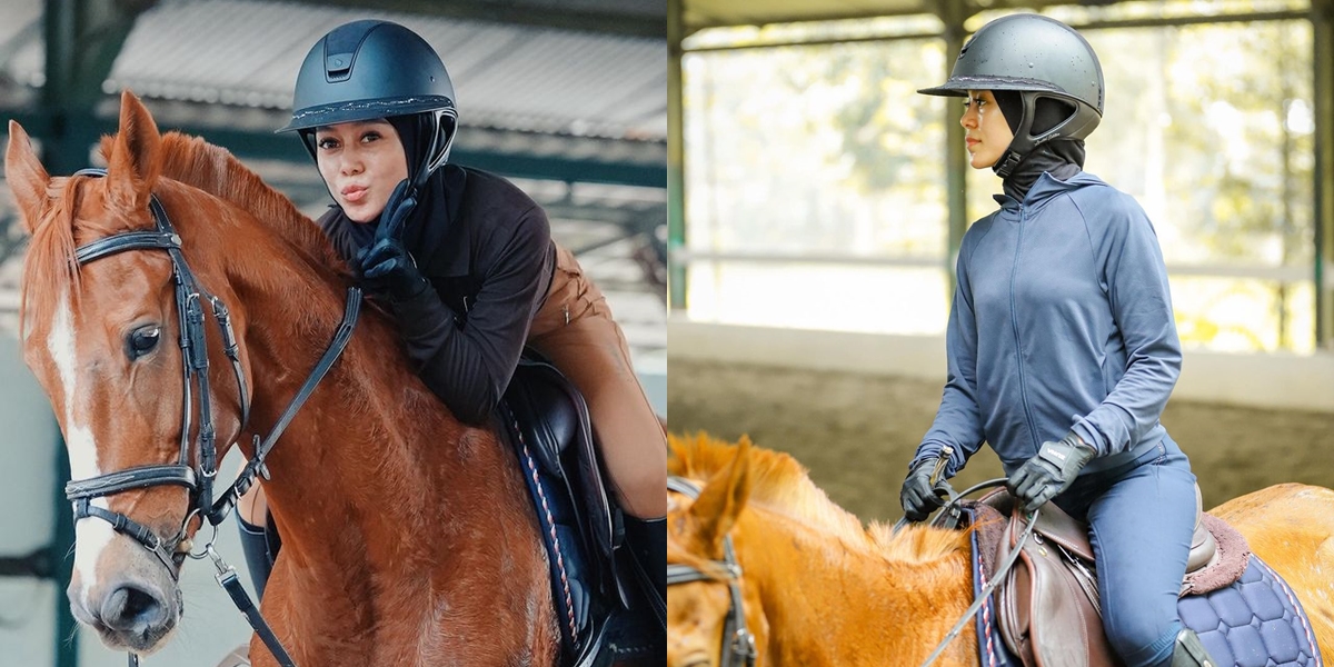 8 Fashion Portraits of Lesti While Horseback Riding That Caught Netizens' Attention, Previously Criticized for Being Too Tight and Revealing Curves