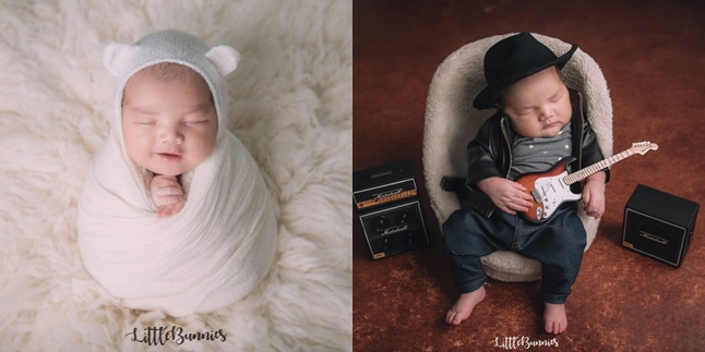 8 Adorable Photos of Baby Guinandra, Vicky Shu's Child, Dressed as a Musician - Cute in Javanese Traditional Clothing