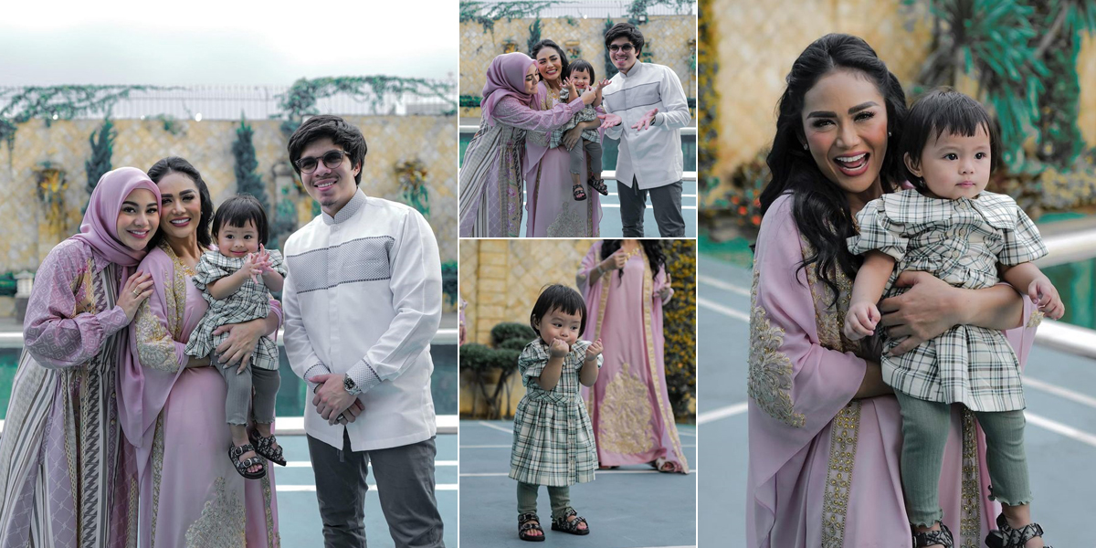 8 Beautiful Photos of Krisdayanti Celebrating Eid with Aurel and Baby Ameena, Making Fans Happy Too