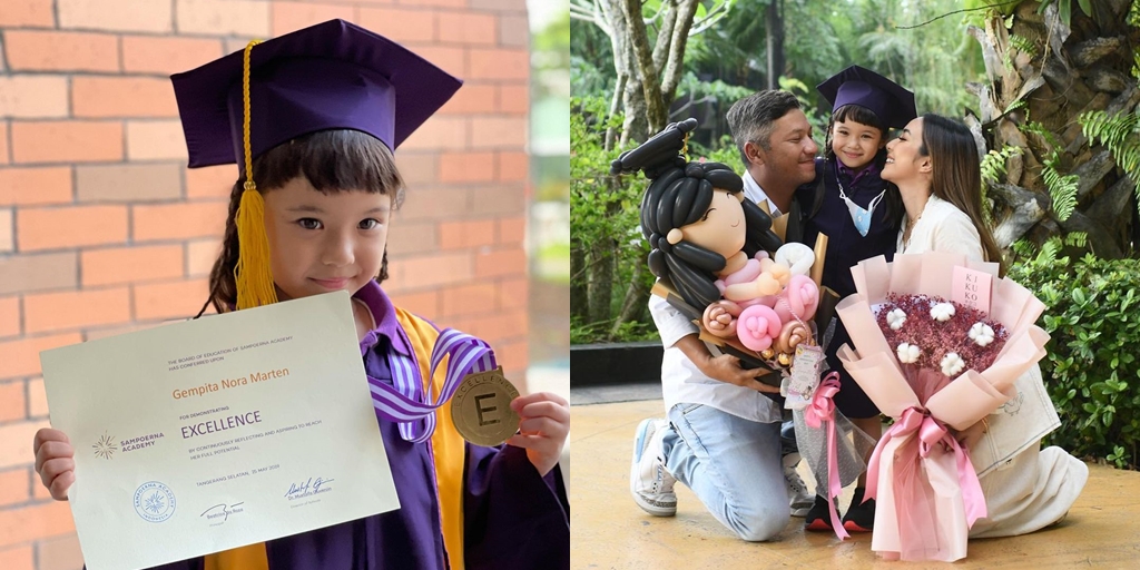 8 Photos of Gempi Wearing a Graduation Gown, Achieving Excellence - Accompanied by Gading and Gisel