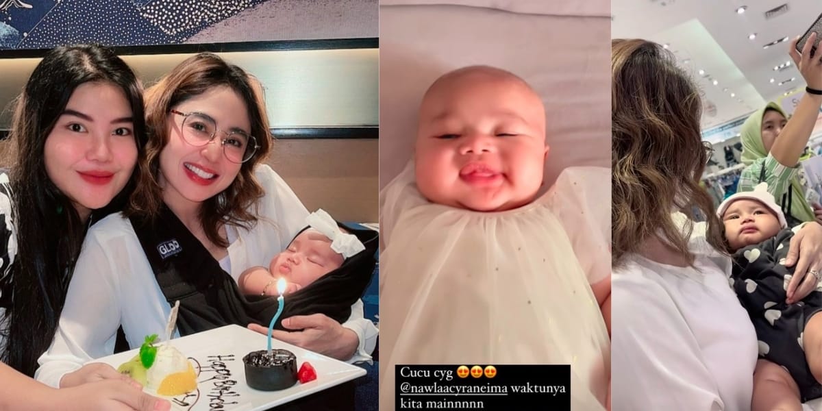 8 Portraits of Happy Dewi Perssik Babysitting Her Grandchild, Celebrating Baby Nawla's Birthday Together with Rosa Meldianti