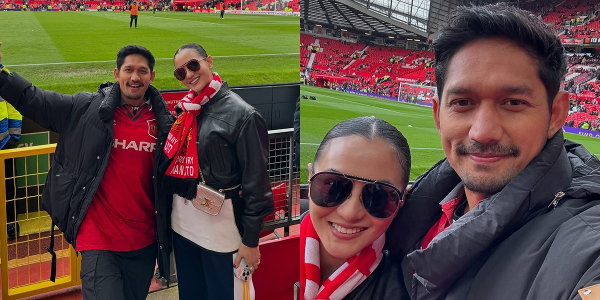 8 Photos of Ibnu Jamil & Ririn Ekawati Watching MU at Old Trafford, Cursing Everyone While Showing Next Level Couple Goals