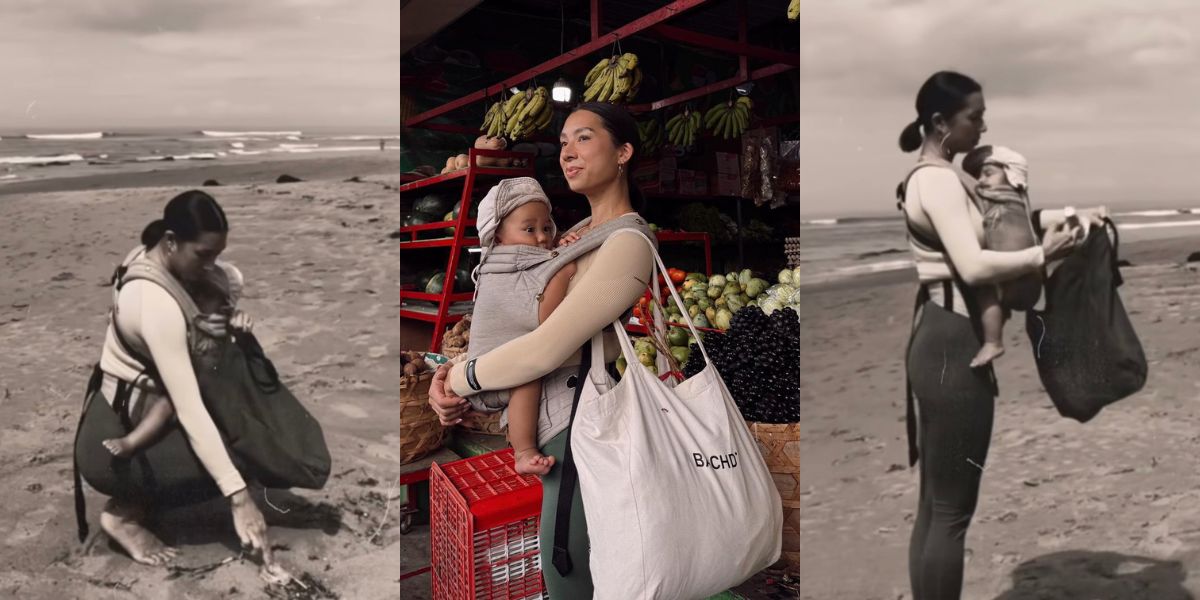 8 Portraits of Jennifer Bachdim Picking Up Trash on the Beach While Carrying a Child, Netizens: Definition of Beauty Inside and Out!