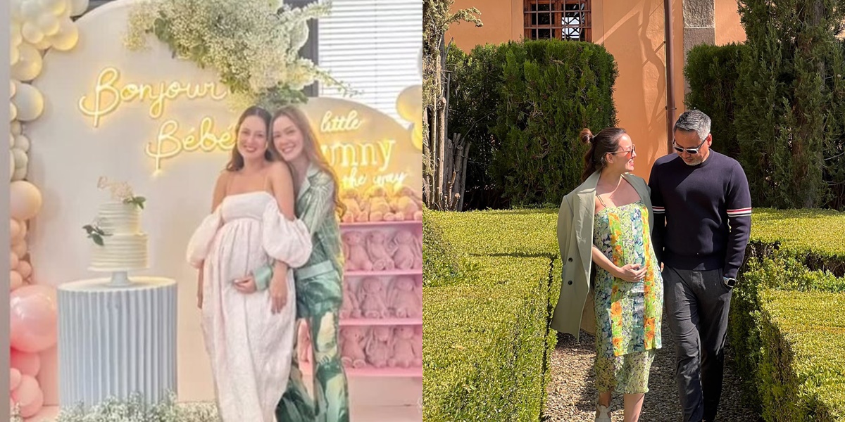 8 Photos of Julie Estelle at Her Baby Shower and Walking in the Italian Countryside, Beautiful Pregnant Woman Confident Without Makeup