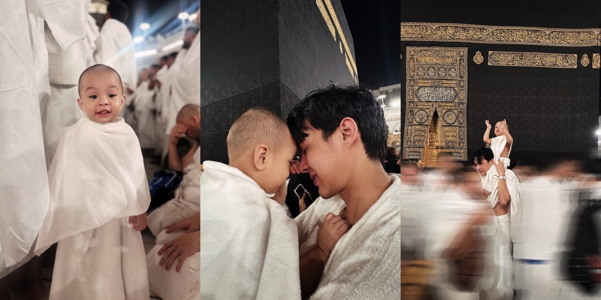 8 Portraits of Kaba, Dinda Hauw and Rey Mbayang's Child, Celebrating His 2nd Birthday in Mecca, Praying While Kissing the Ka'bah