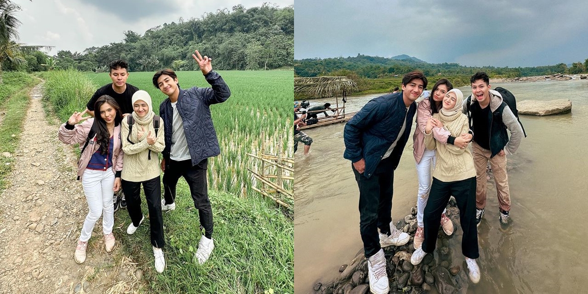 8 Portraits of Togetherness of the Main Cast of 'TAJWID CINTA', Solid during Shooting in the River and Rice Fields - Netizens Focus on Cut Syifa and Afifah Ifah'nda