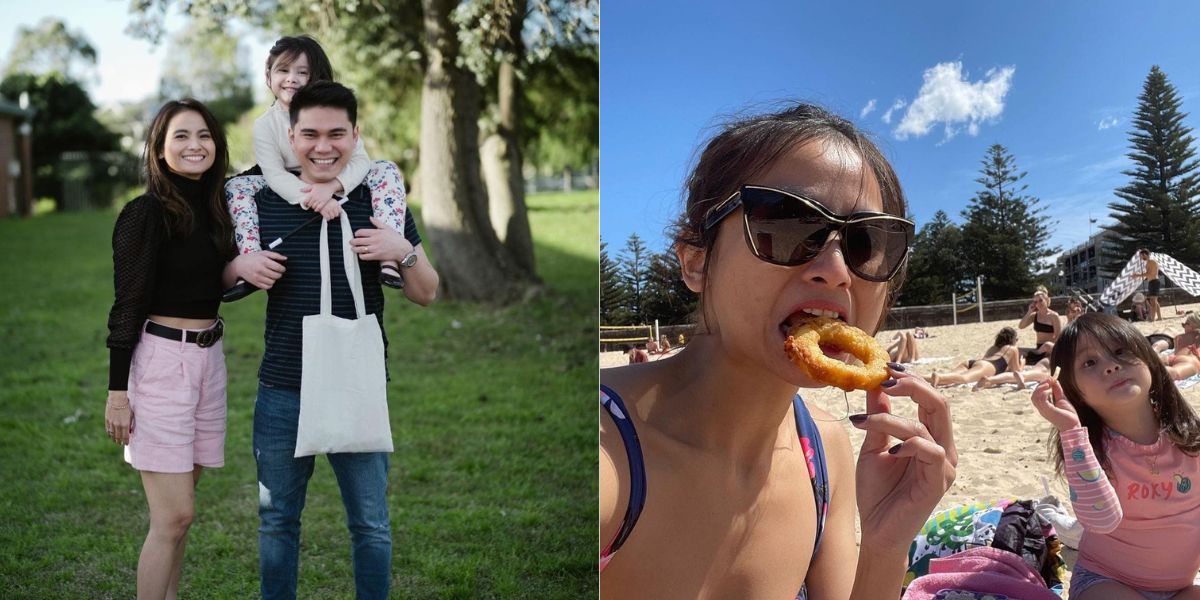 8 Portraits of Acha Septriasa and Her Child Having Fun at Sydney Beach, Not Showing Off Despite Wearing a Bikini