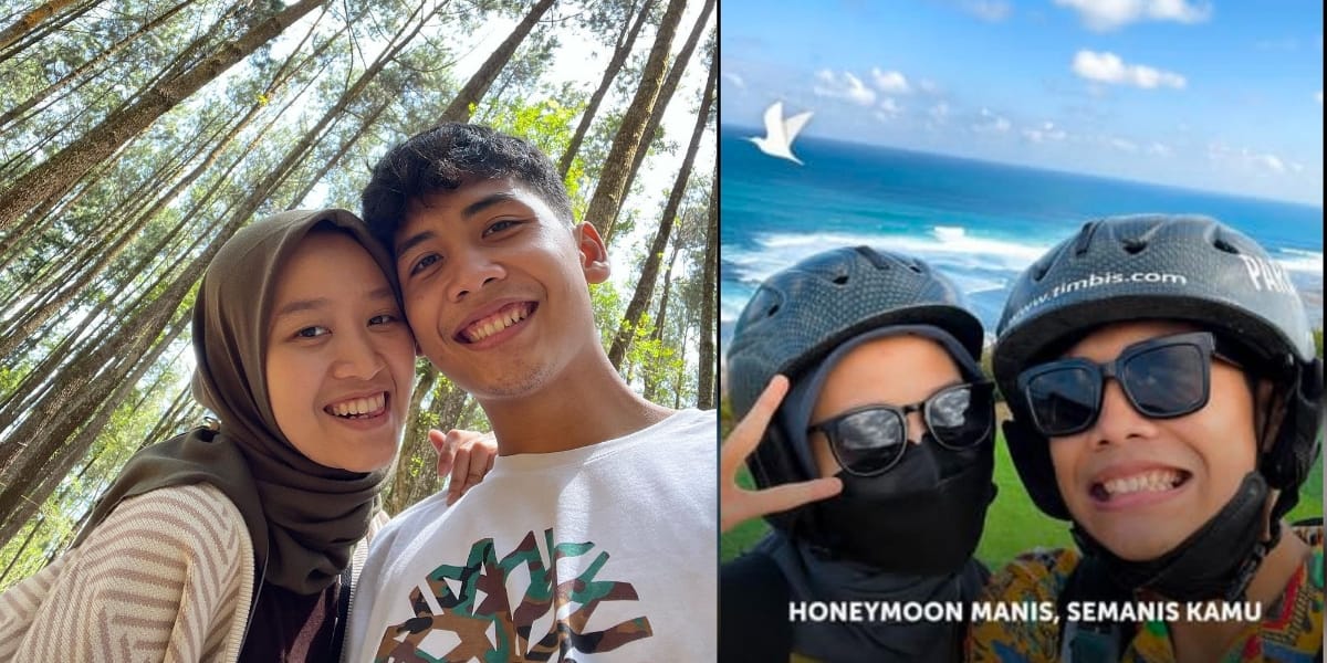 8 Portraits of Bintang Emon and Alca Octaviani's Honeymoon Fun, Happy to be Invited to the Beach