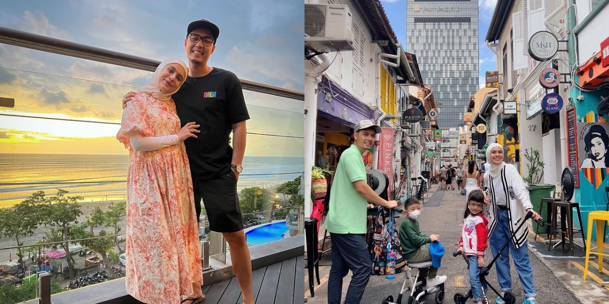 8 Photos of the Fun of Celebrity Couple Nycta Gina and Kinos on Vacation in Singapore - Taking Their Children to the Pre-wedding Location First