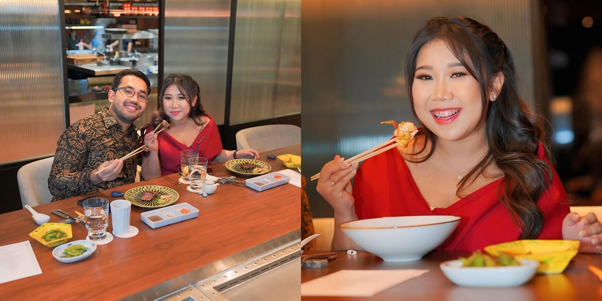 8 Portraits of Kiky Saputri and Husband Celebrating Anniversary with Romantic Quality Time, Enjoying Omakase Together