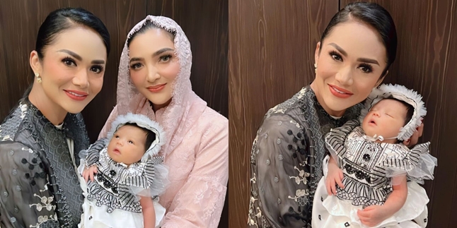 8 Portraits of Krisdayanti at Ameena's Baby Akikah, Atta Halilintar and Aurel Hermansyah's Daughter, Beautiful and Perfectly Matching with Beloved Grandchild