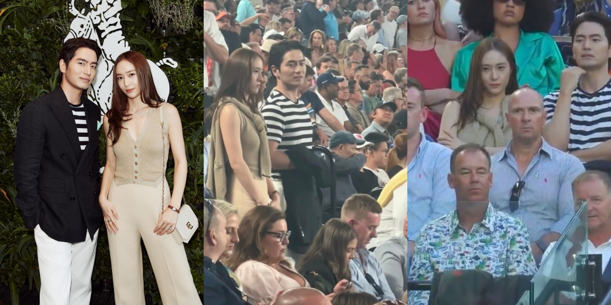 8 Photos of Krystal Jung and Lee Jin Wook Watching Tennis at the 2024 Australian Opens, Polo Ralph Lauren Representatives Sitting Side by Side