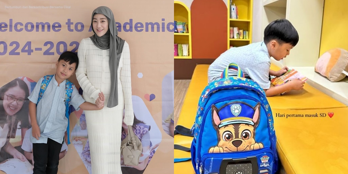 8 Photos of Larissa Chou Accompanying Yusuf's First Entry into Elementary School, His Newly Born Sibling Also Participates in the Journey