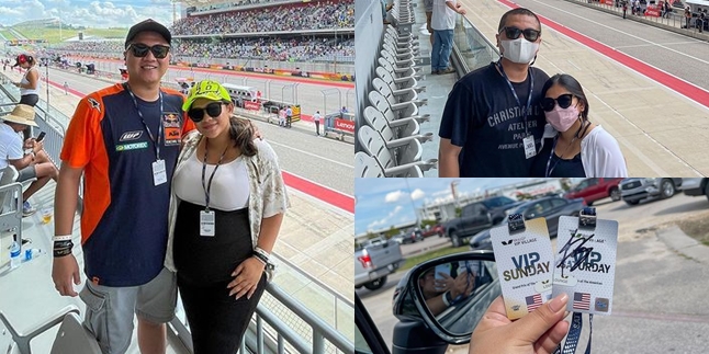 8 Photos of Liana Jhonlin, Haji Isam's Crazy Rich Kalimantan Daughter, Craving Luxury While Pregnant, Watching MotoGP Live in America