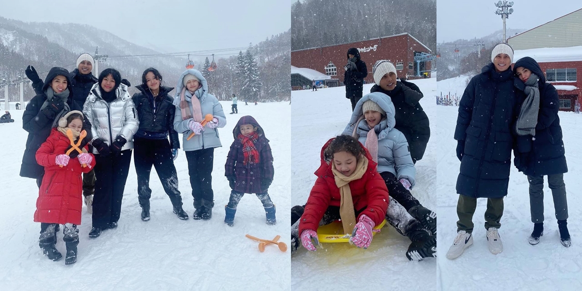 8 Photos of Ussy Sulistiawaty - Andhika Pratama's Year-End Vacation, Excited to Play in the Snow in Japan