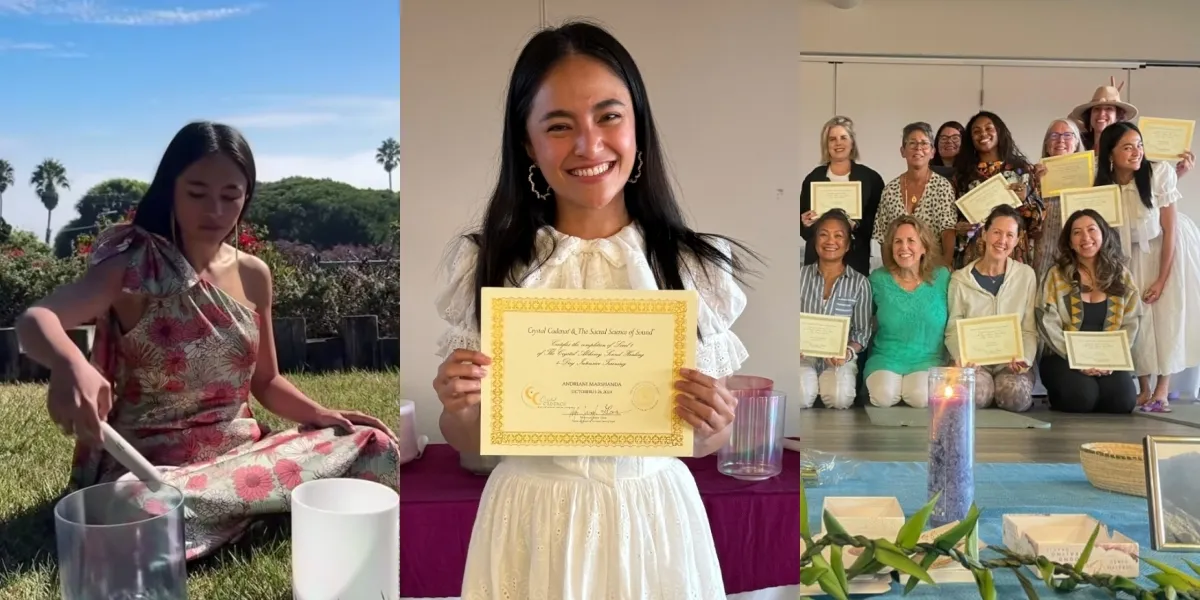 8 Portraits of Marshanda's Sound Healing Training in Los Angeles, Received Certificate - Looking Beautiful at Graduation