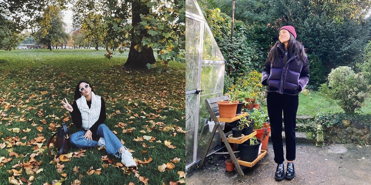 8 Photos of Maudy Ayunda's Vacation in England, Beautiful Poses in the Garden of her Brother-in-Law's House - Excited to Meet Many Books