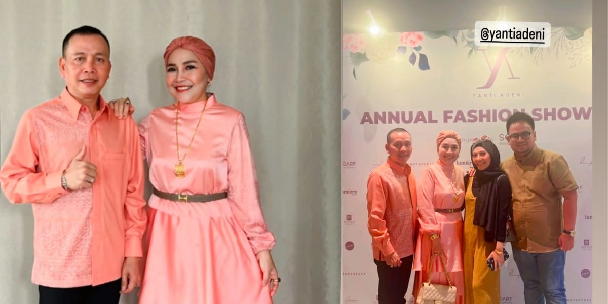 8 Charming Portraits of Ayu Ting Ting's Mother at the Fashion Show, Stylishly Wearing Turban Hijab