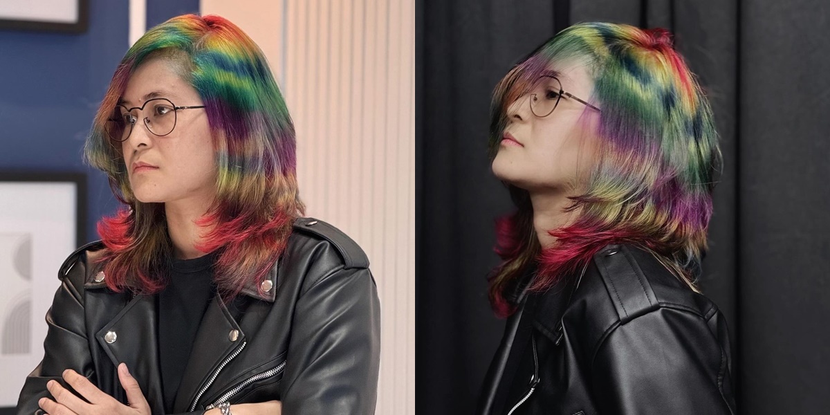 8 Portraits of Mita The Virgin Appearing New with Rainbow Hair, Long Time No Dye