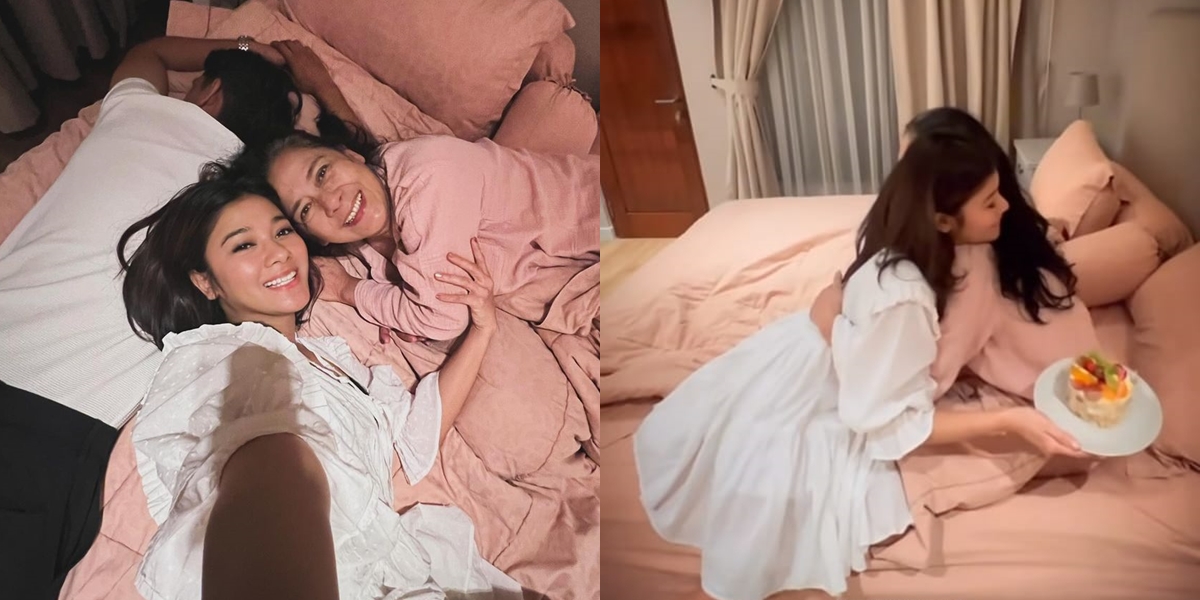 8 Portraits of Naysilla Mirdad, Star of the Soap Opera 'TERTAWAN HATI', Celebrating Her Mother's Birthday, Giving a Sweet Surprise in the Middle of the Night