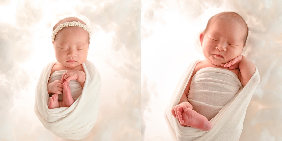 8 Portraits of Newborn Photoshoot Sophia Baby No Limit Jess No Limit and Sisca Kohl, Like an Angel Above the Clouds