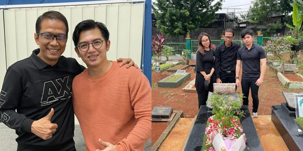 8 Photos of Nicky Tirta at Vanessa Angel's Grave, Accompanied by Pak Doddy and Mayang