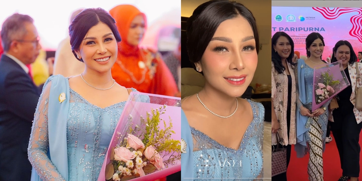 8 Portraits of Nisya Ahmad Sworn in as a Member of the West Java Provincial Council, Looking Beautiful in a Blue Kebaya - Graceful