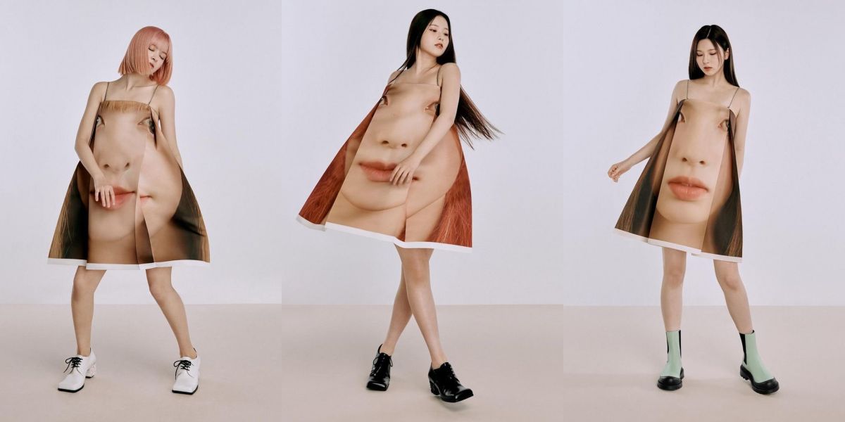 8 Photos of NMIXX in the Latest 'LOEWE' Collection Photoshoot, Unique with Dresses Featuring Their Own Faces