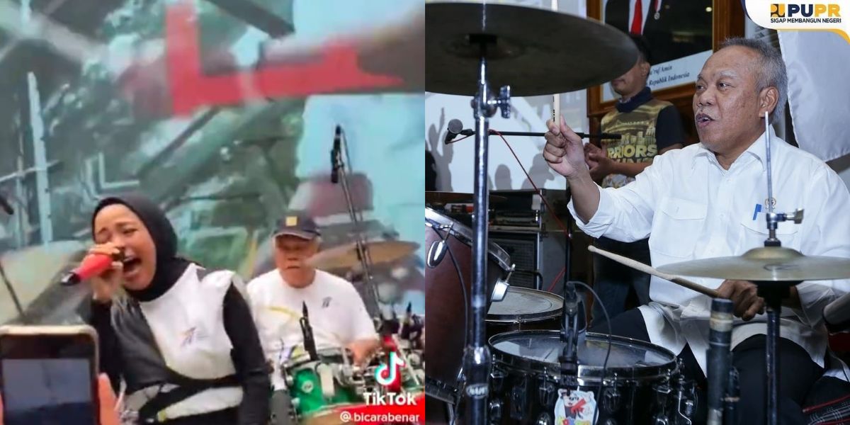 8 Portraits of Pak Basuki, Minister of PUPR, who is also a Drummer of the Band Kotak, Turns Out It's Not the First Time