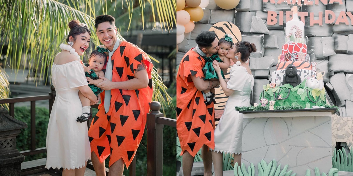 8 Portraits of Xarena's First Birthday Party, Siti Badriah's Daughter, Festive with The Flinstones Theme - Krisjiana Baharudin Mistakenly Wearing a House Dress