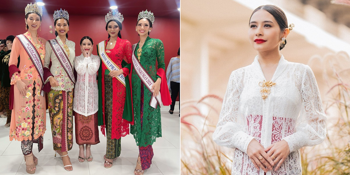 8 Portraits of Prilly Latuconsina Celebrating National Kebaya Day with Beauty Pageant Queens, Height Difference is Quite Significant