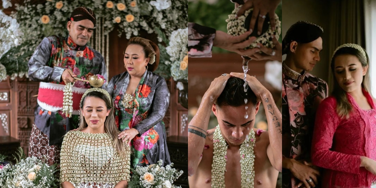 8 Portraits of Amanda Gonzales' Siraman Process before Marrying Christian Rontini, Using Javanese Tradition