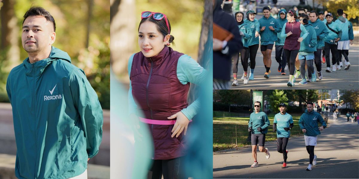 8 Portraits of Raffi Ahmad and Nagita Slavina Morning Run in New York, Training for Marathon Preparation Until the Finish Line!
