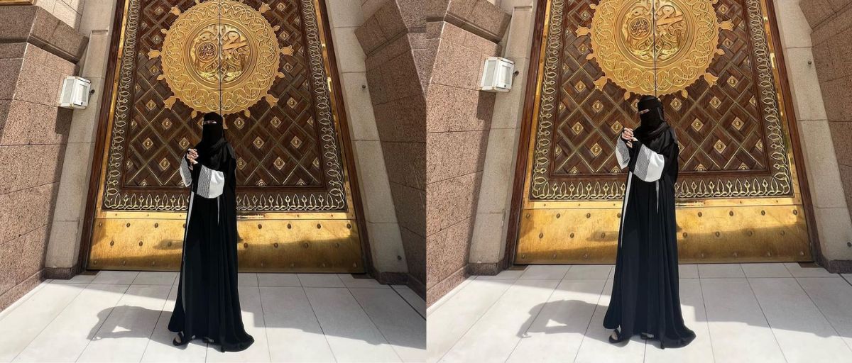 8 Portraits of Selfi Yamma Performing Umrah, Writing Soothing Sentences