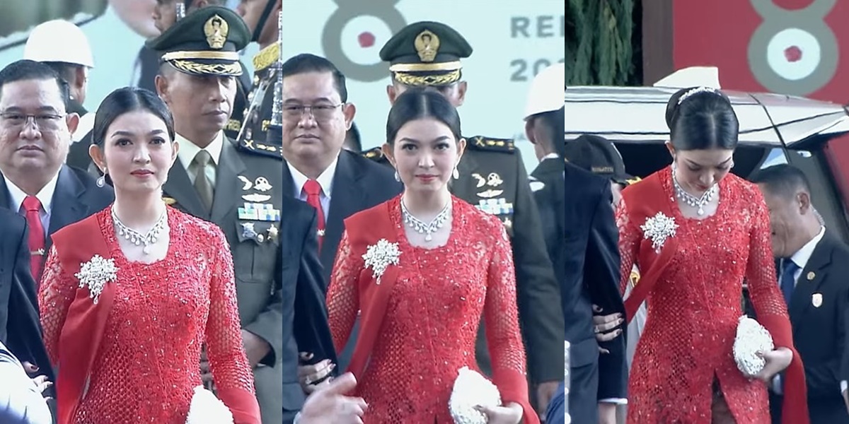 8 Beautiful Photos of Selvi Ananda Wearing a Red Kebaya, Accompanying Gibran Rakabuming Raka at the Inauguration as Vice President