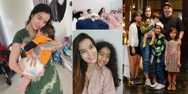 8 Pictures of Sheila Marcia When Taking Care of Her 4 Beautiful and Handsome Children, Beautiful Tattooed Hot Mom