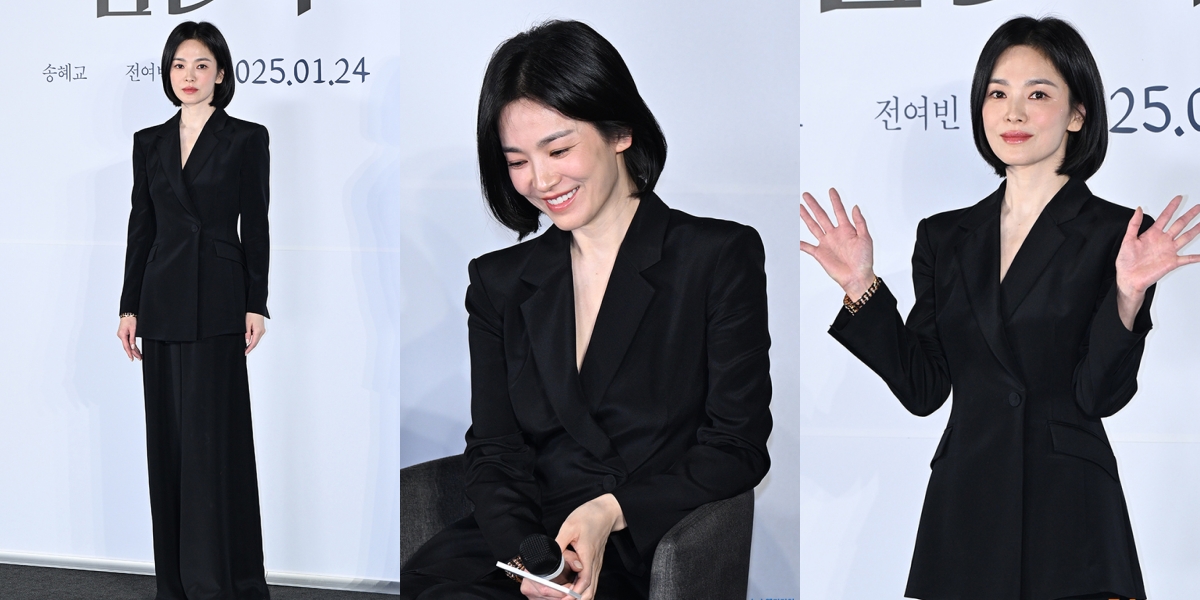 8 Portraits of Song Hye Kyo at the 'DARK NUNS' Press Conference, Elegantly Dressed in All Black - Revealing Her Role as a Nun