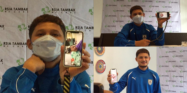 8 Portraits of Syamsir Alam Video Call with Bunga Jelitha and Their First Child, Can't Hide the Happy Smile