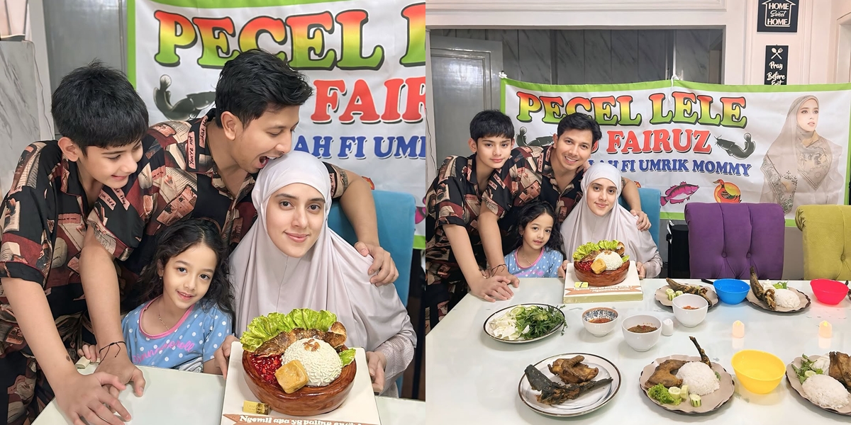 8 Photos of Fairuz A Rafiq's Birthday, Celebrated at Home with Decorations Like a Pecel Lele Stall - The Cake is Shaped Like Lalapan