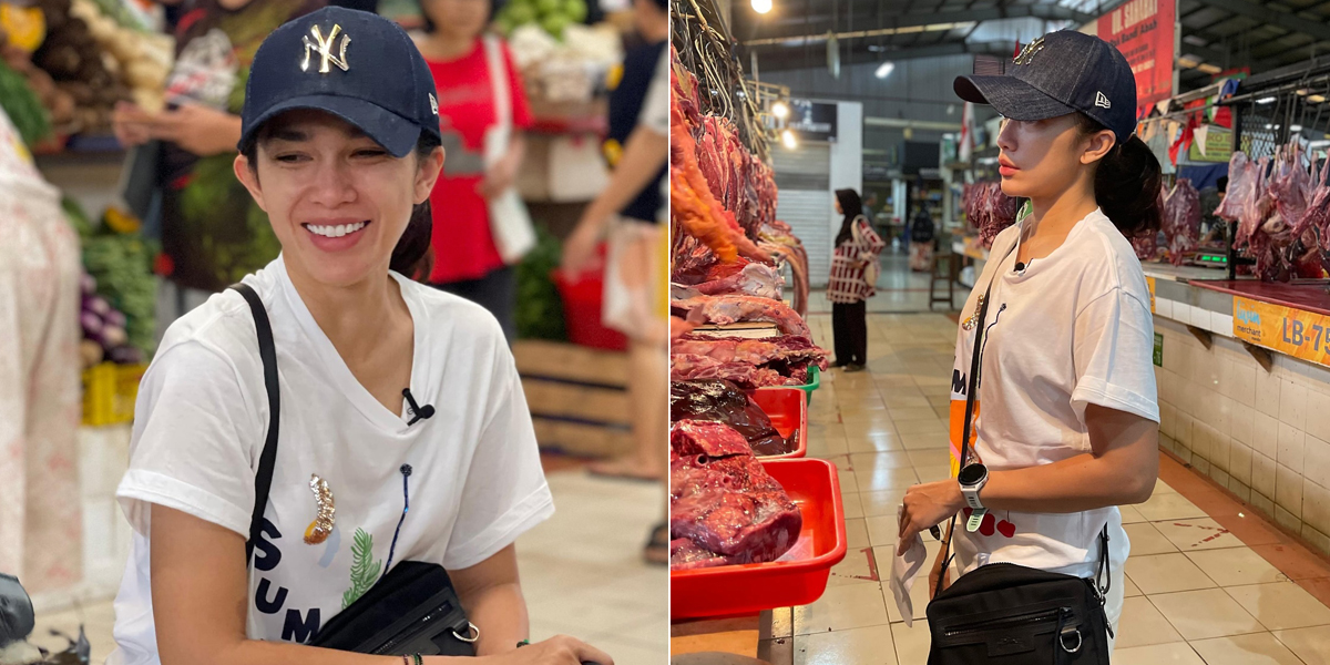 8 Portraits of Ussy Sulistiawaty Shopping at the Market and Eating Chicken Noodles, Casual Look but Still Beautiful