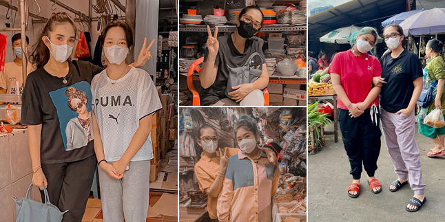 8 Portraits of Ussy Sulistiawaty Shopping at Traditional Market Accompanied by Her Daughter, Receives Praise from Netizens
