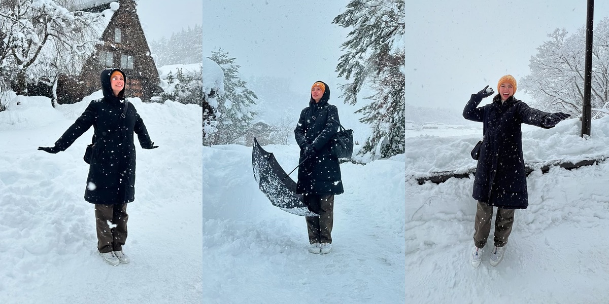 8 Portraits of Yuki Kato Enjoying Vacation in Her Hometown in Japan with Her Younger Sister, Fun Playing Snowball