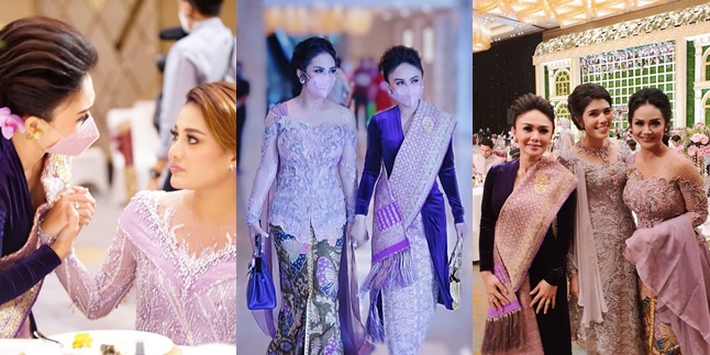 8 Portraits of Yuni Shara at Aurel & Atta's Engagement, Beautiful and Graceful in Kebaya - Holding Hands with Krisdayanti