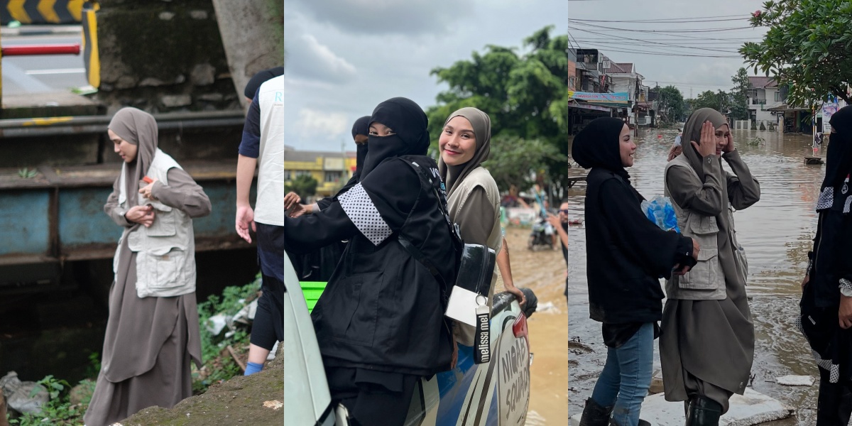 8 Photos of Zaskia Adya Mecca Helping Flood Victims, Surprised to Receive a Large Donation from Someone - Harvesting Praise from Netizens