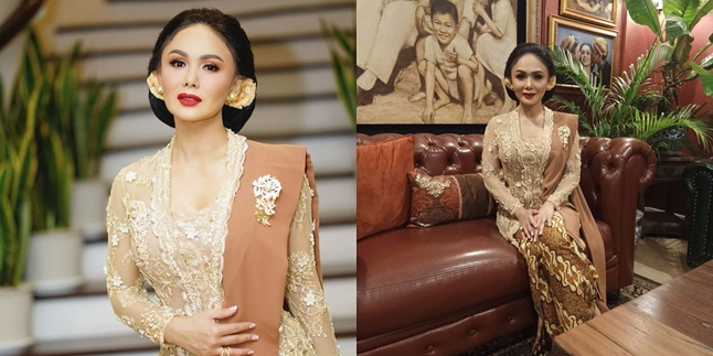 9 Photos of Yuni Shara Attending Aurel and Atta's Wedding Ceremony, Anggun Wearing Kutubaru Kebaya - Accompanied by 2 Sons