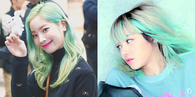 9 K-Pop Idols Who Look More Beautiful with Mint Colored Hair, Dahyun TWICE - Lisa BLACKPINK Fresh Like Contemporary Ice Cream